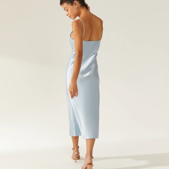 NWT Italic Silk Malone Slip Dress in Periwinkle - Picture 2 of 8